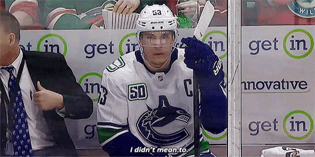 Vancouver Canucks Bo Horvat GIF - Vancouver Canucks Bo Horvat I Didnt Mean To GIFs