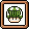 a pixel art of a mushroom with the word super on it