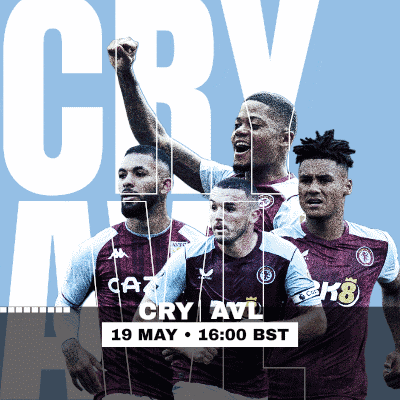 a poster for a soccer game between aston villa and crystal palace
