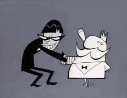 a black and white cartoon of a man kicking money