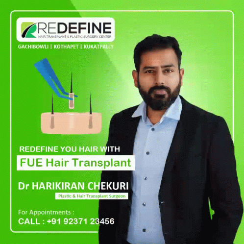 Redefine Hair Transplant Dr Hari Kiran Chekuri GIF - Redefine Hair Transplant Hair Transplant Dr Hari Kiran Chekuri GIFs