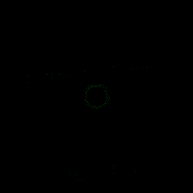 it looks like a green swirl with a black center on a black background .