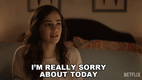 Im Really Sorry About Today Mary Mouser GIF - Im Really Sorry About Today Mary Mouser Sam Larusso GIFs