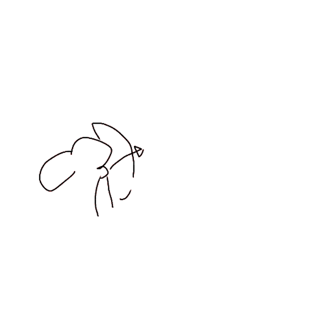 a drawing of a person standing next to another person with a red spot on their chest