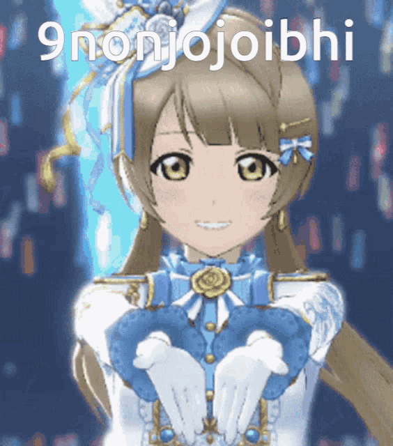 a picture of a girl with the words 9nonjojoibhi written on it