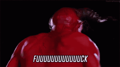 a devil with horns is saying fuuuuuuuuck