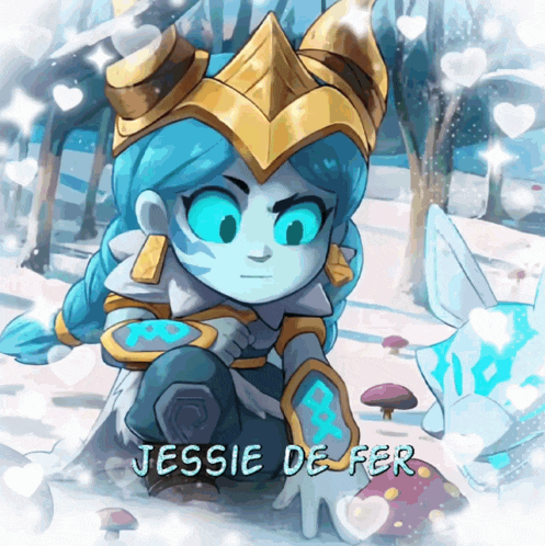 a drawing of a girl with the name jessie de fer on it
