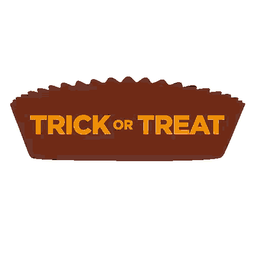 an orange sign that says trick or treat yourself in yellow letters