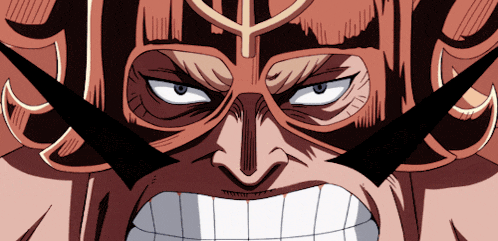 a close up of a cartoon character with a mask on his face