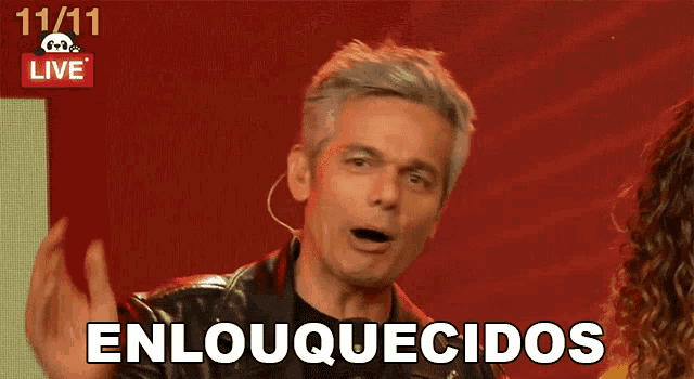 a man in a leather jacket says " enlouquecidos "