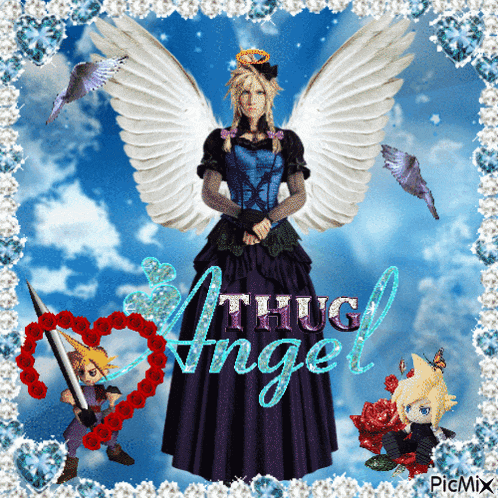a picture of a thug angel with a heart