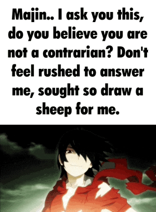 a picture of a boy with a red scarf around his neck and a quote that says majin