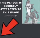 a picture of a cat with a red arrow pointing to it that says this person is secretly attracted to this image