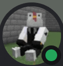 a chicken wearing a suit and tie is sitting on the grass in a circle .