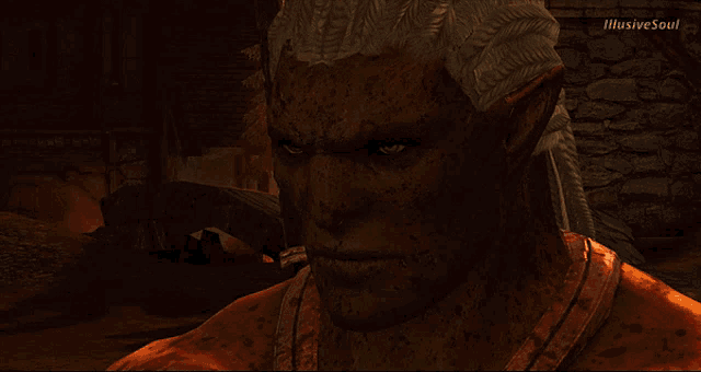 a close up of a man 's face with illusive soul written on the bottom left
