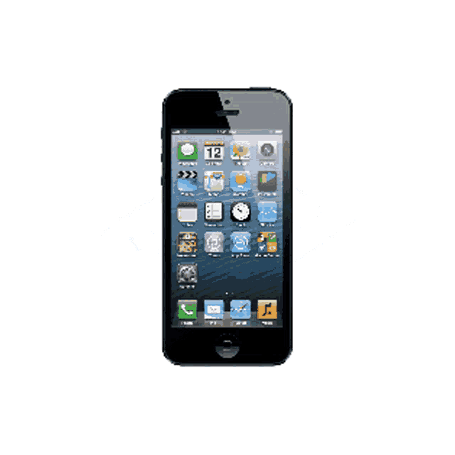 a pixel art drawing of a cell phone with many apps