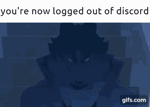 a picture of a man with a shadow on his face that says you 're now logged out of discord .