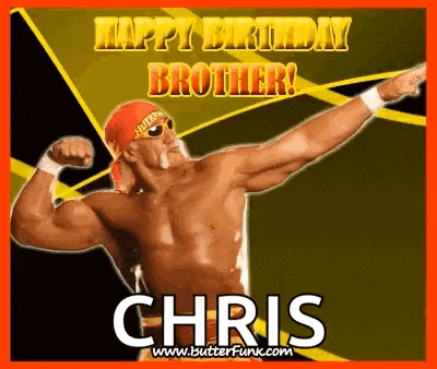 a picture of a shirtless wrestler with the name chris on it
