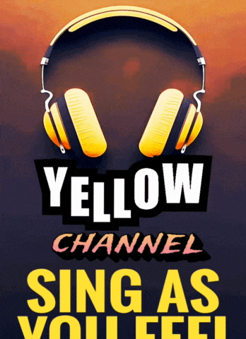 yellow channel sing as you feel poster with headphones