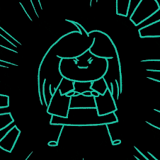 a cartoon drawing of a girl wearing sunglasses and a jacket .