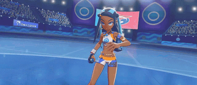 a cartoon character is standing in front of a sign that says ' towa '