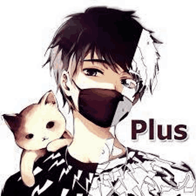 a man wearing a mask is holding a cat .