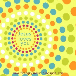 jesus loves you is written in a circle of dots