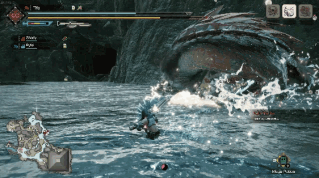 a screenshot of a video game shows a monster being attacked by a person
