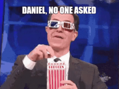 Daniel No One Asked Eating Popcorn GIF - Daniel No One Asked Eating Popcorn 3d Glasses GIFs