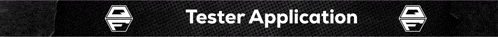 a black and white sign that says tester application on it