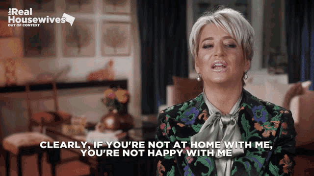 a woman says clearly if you 're not at home with me