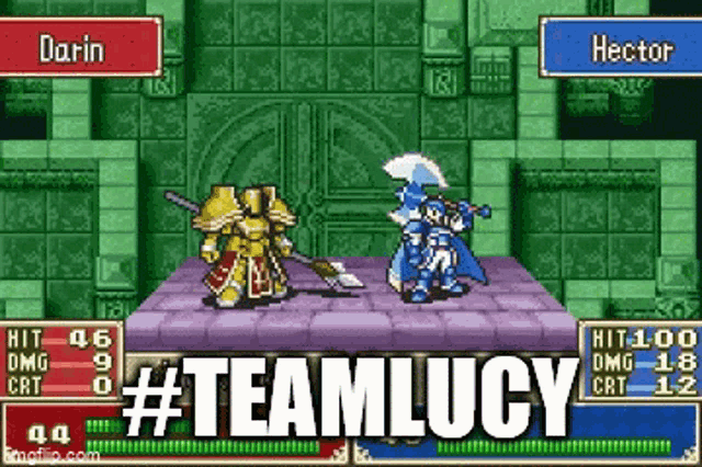 darin and hector are fighting in a video game with the hashtag #teamlucy