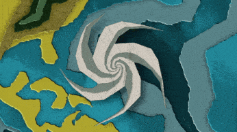 a drawing of a swirl on a blue and green background