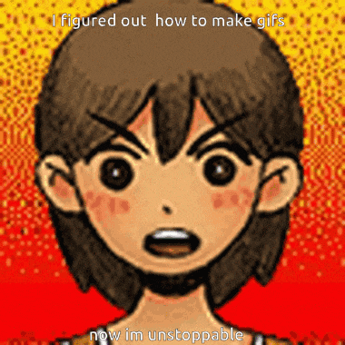 a cartoon of a girl with an angry face and the words i figured out how to make gifs