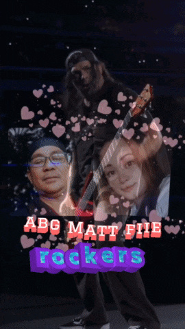 a picture of a man playing a guitar with the words abg matt file rockers in the corner