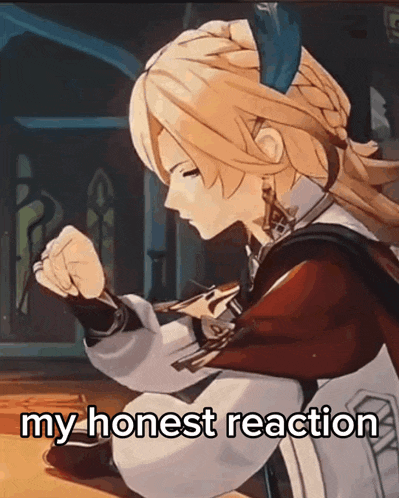 a cartoon character is sitting down with a spoon in her hand and says my honest reaction .