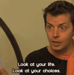 a man is talking about his life and his choices