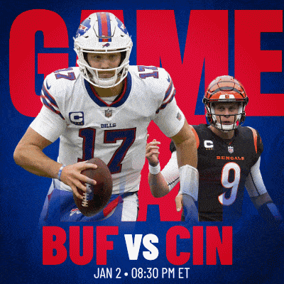 a poster for a football game between the bills and bengals