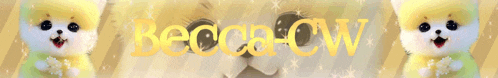a picture of two pomeranian dogs with the name becca cw