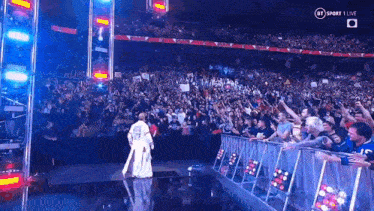 a wrestling match is being broadcast live on bt sport 1