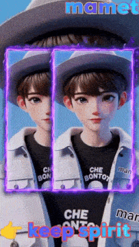 a picture of a boy wearing a shirt that says che bontoy