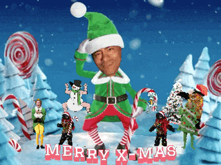 a merry xmas greeting card with candy canes