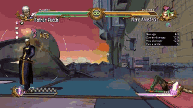 a video game is being played between father fucci and nero anastasia