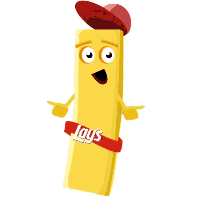 a cartoon illustration of a lays flavored snack