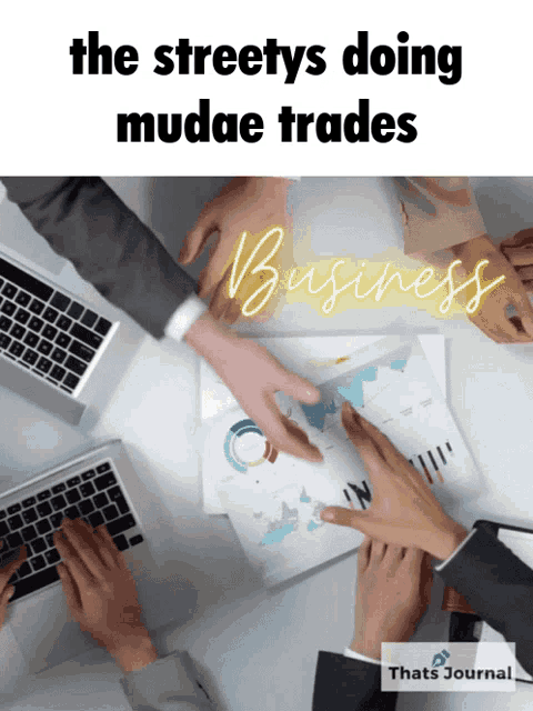 the streetys doing mudae trades is written above a group of people