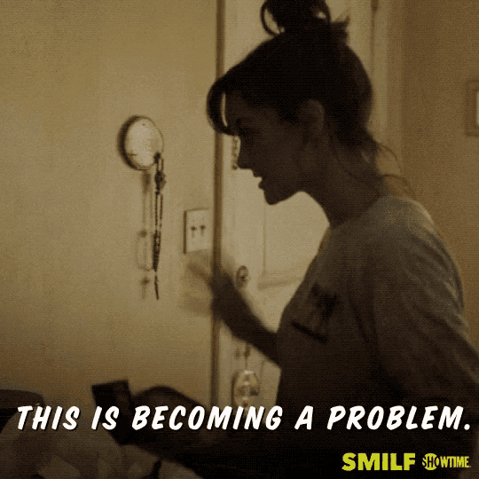 a poster for a show called smilf shows a woman in a room