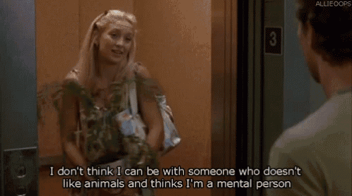 a woman is talking to a man in an elevator and says i don t think i can