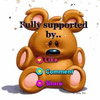 a brown teddy bear with the words fully supported by