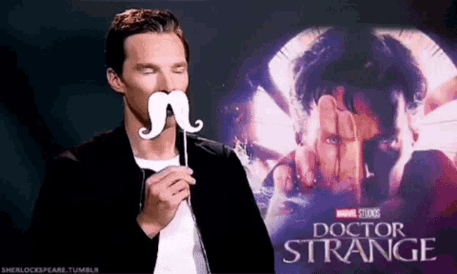 Doctor Strange Benedict Cumberbatch GIF - Doctor Strange Benedict Cumberbatch Mustache GIFs