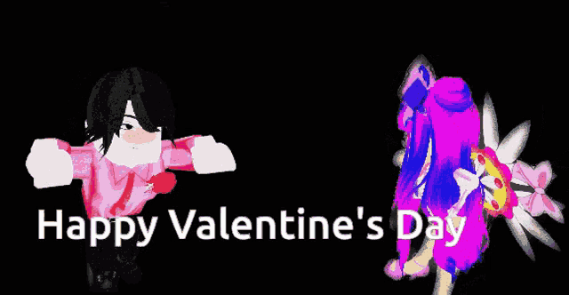 a happy valentine 's day greeting card with a boy and girl